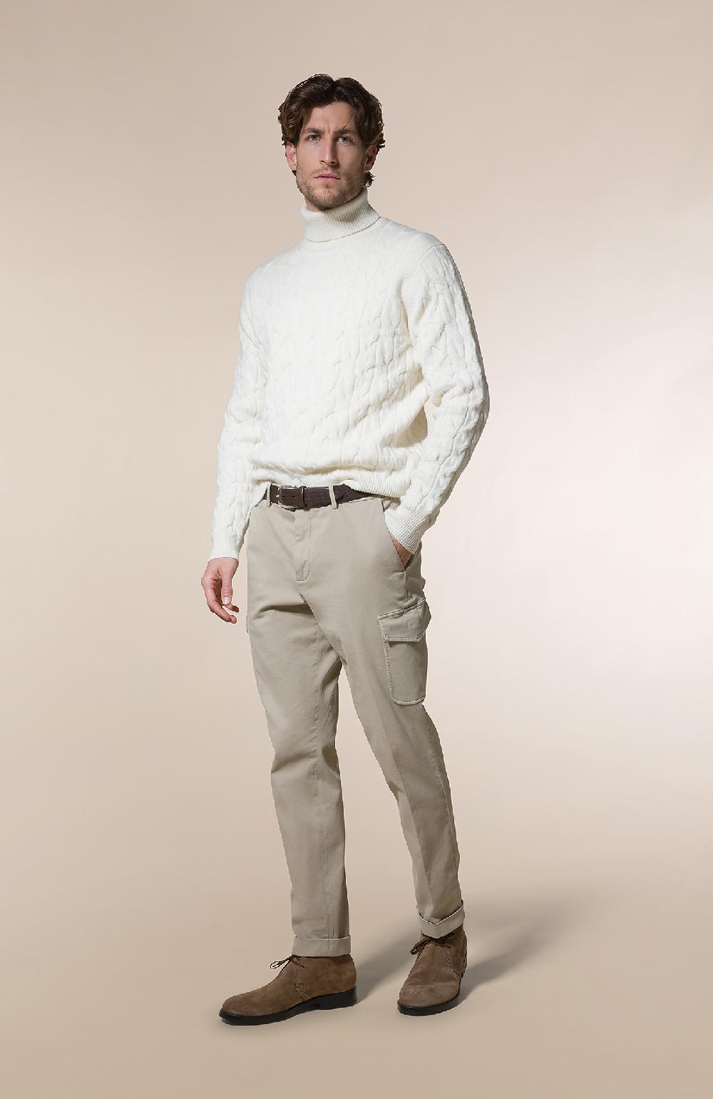 Seventy Maglione Collo Alto A Treccia Alternata - Col. Neutro