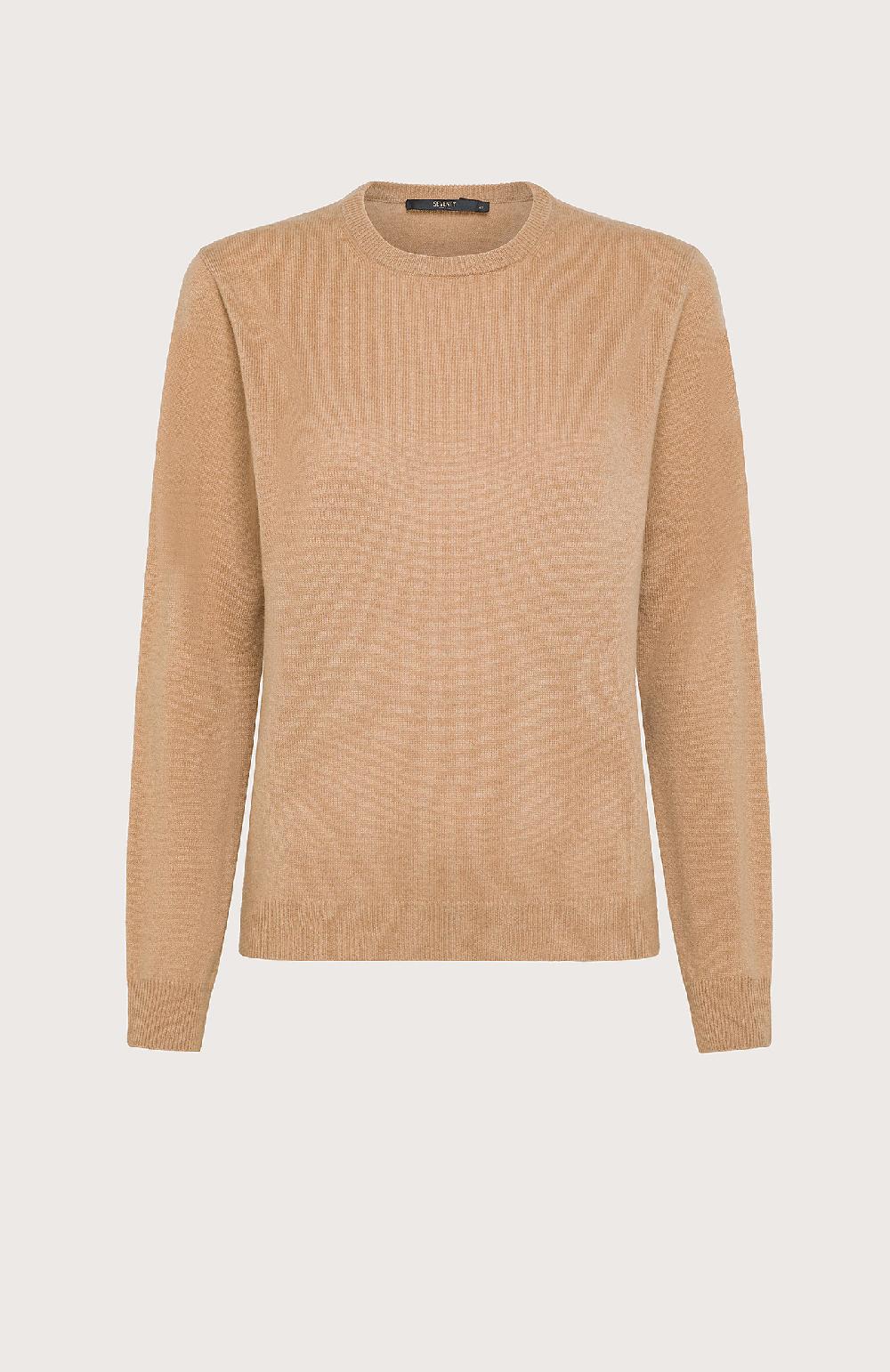 Seventy Maglione girocollo in puro cashmere - Col. Neutro