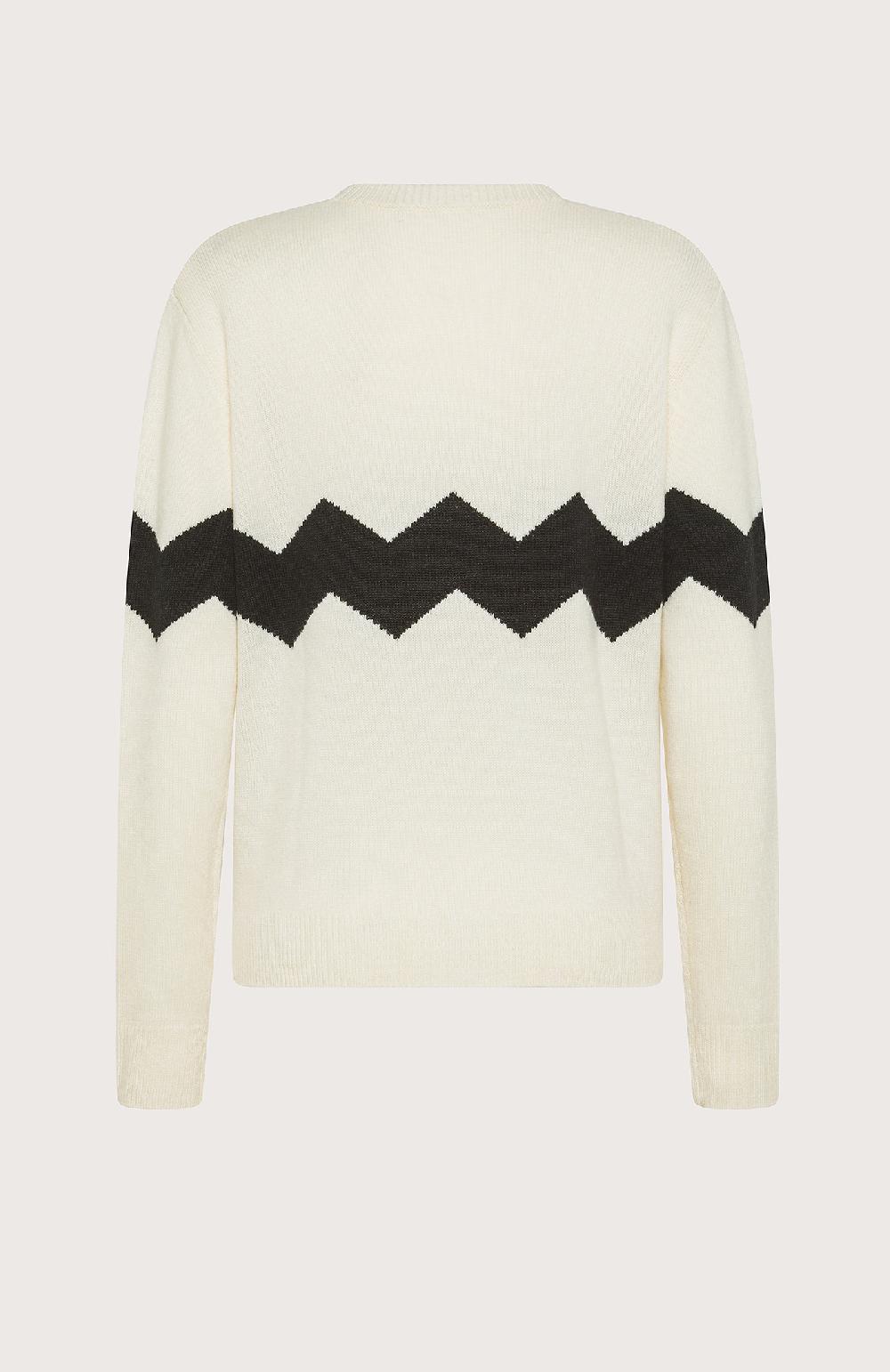 Seventy Maglione Girocollo Misto Lana Con Intarsio A Zig Zag - Col. Neutro