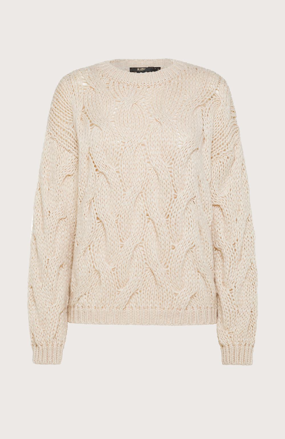 Seventy Maglione girocollo over a trecce - Col. Neutro