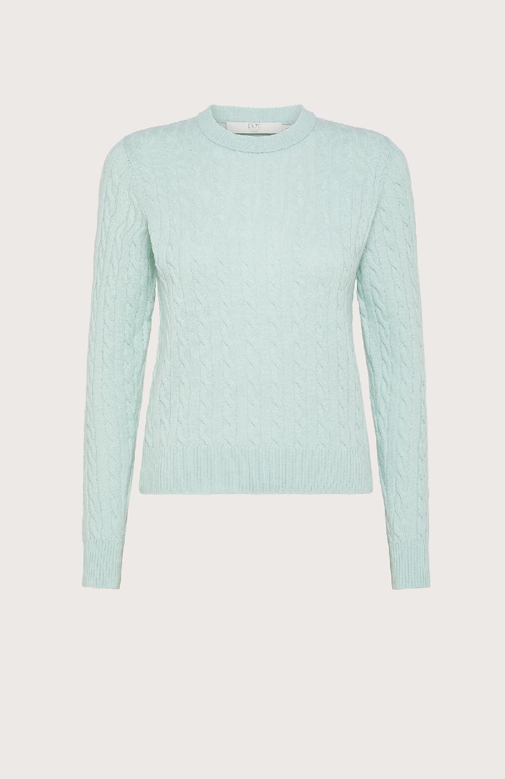 Seventy Maglione slim fit girocollo a trecce - Col. Verde