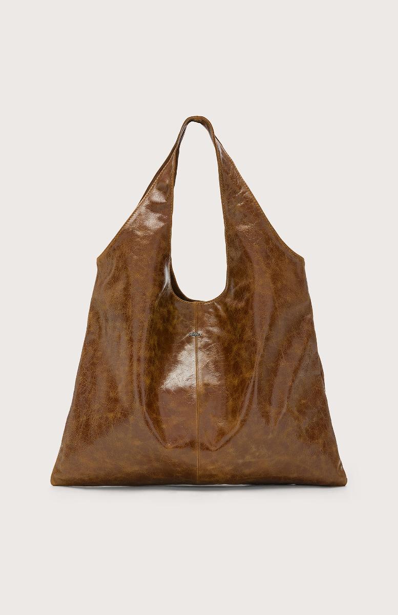 Seventy Maxi pouch in pelle effetto vintage - Col. Marrone