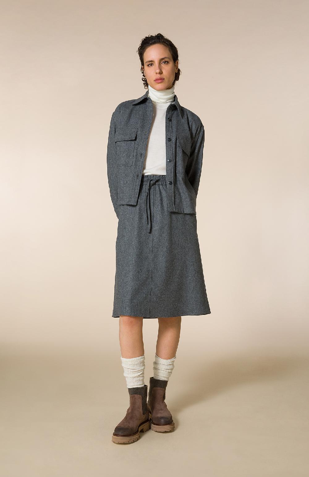 Seventy Overshirt Boxy In Flanella Misto Lana - Col. Grigio