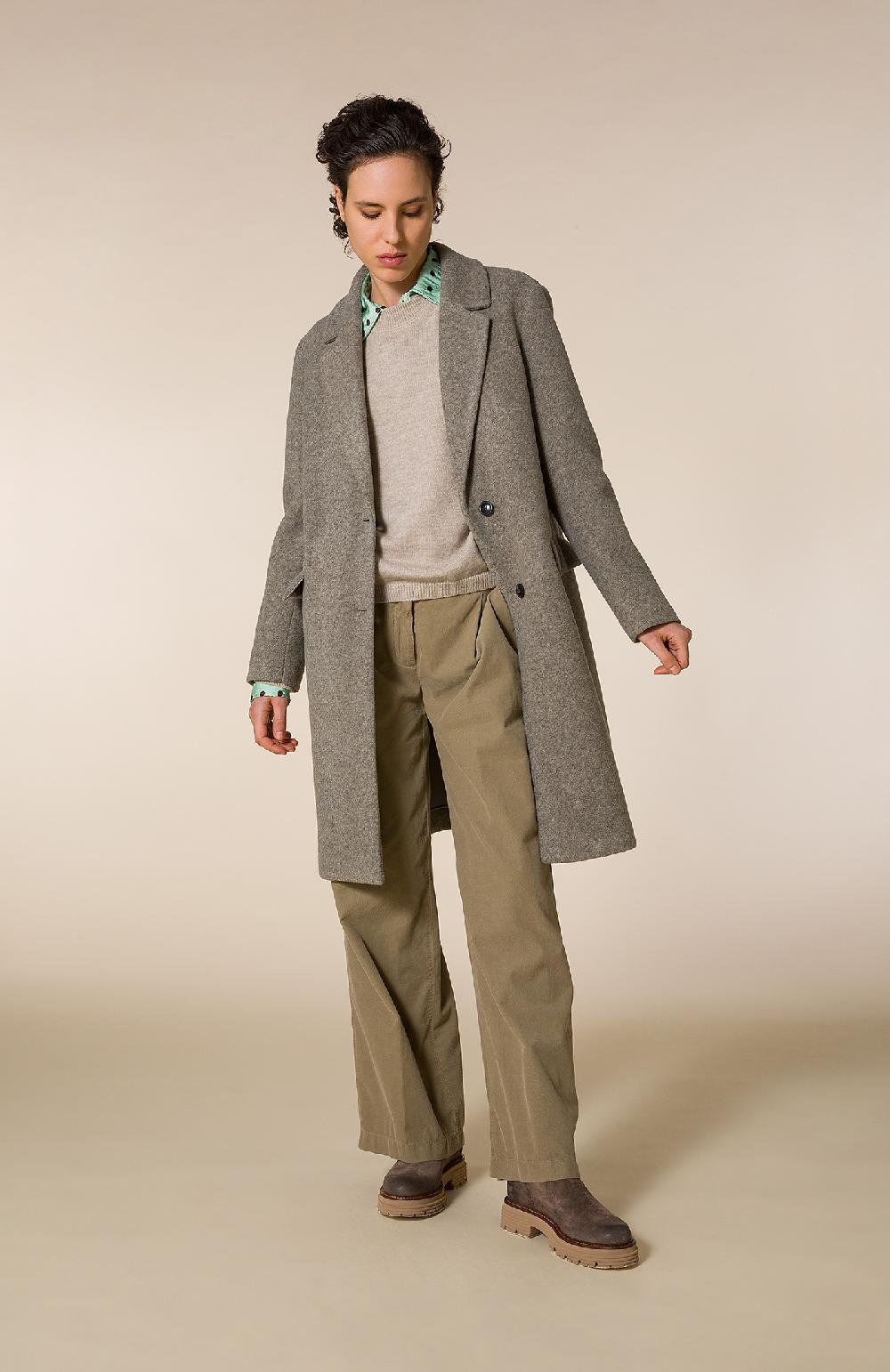 Seventy Pantalone A Vita Alta In Velluto - Col. Neutro