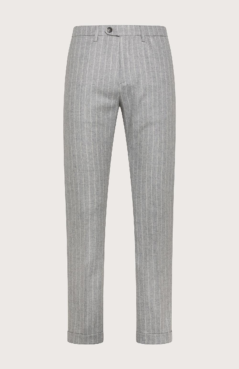 Seventy Pantalone chino in gessato cardato misto lana - Col. Grigio
