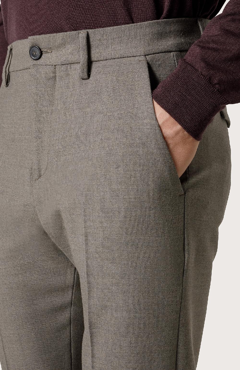 Seventy Pantalone Chino In Lana Stretch - Col. Marrone