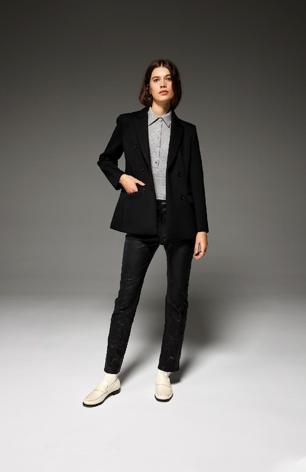 Seventy Pantalone Cinque Tasche Slim In Pelle Stretch - Col. Nero