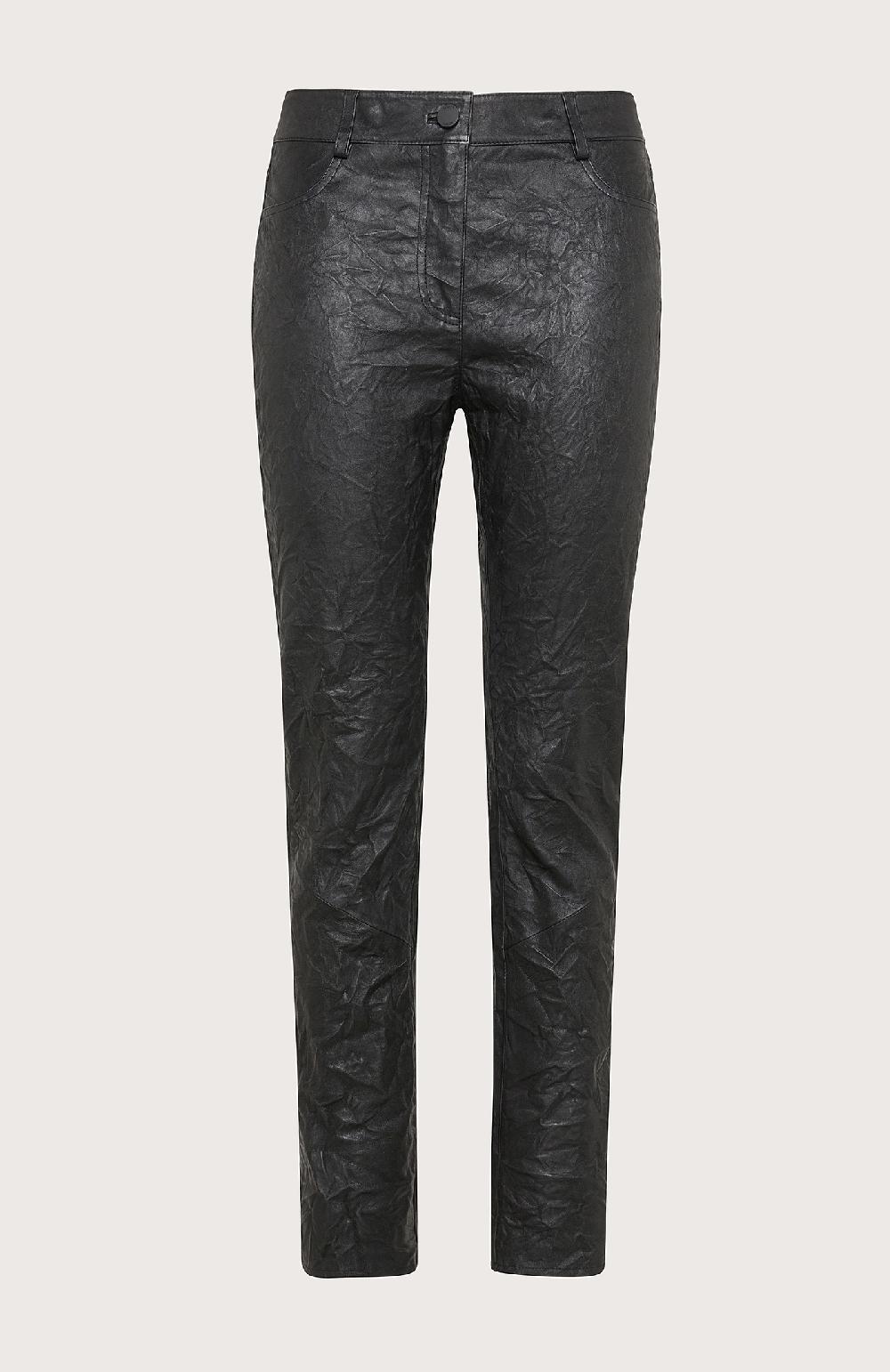 Seventy Pantalone cinque tasche slim in pelle stretch - Col. Nero