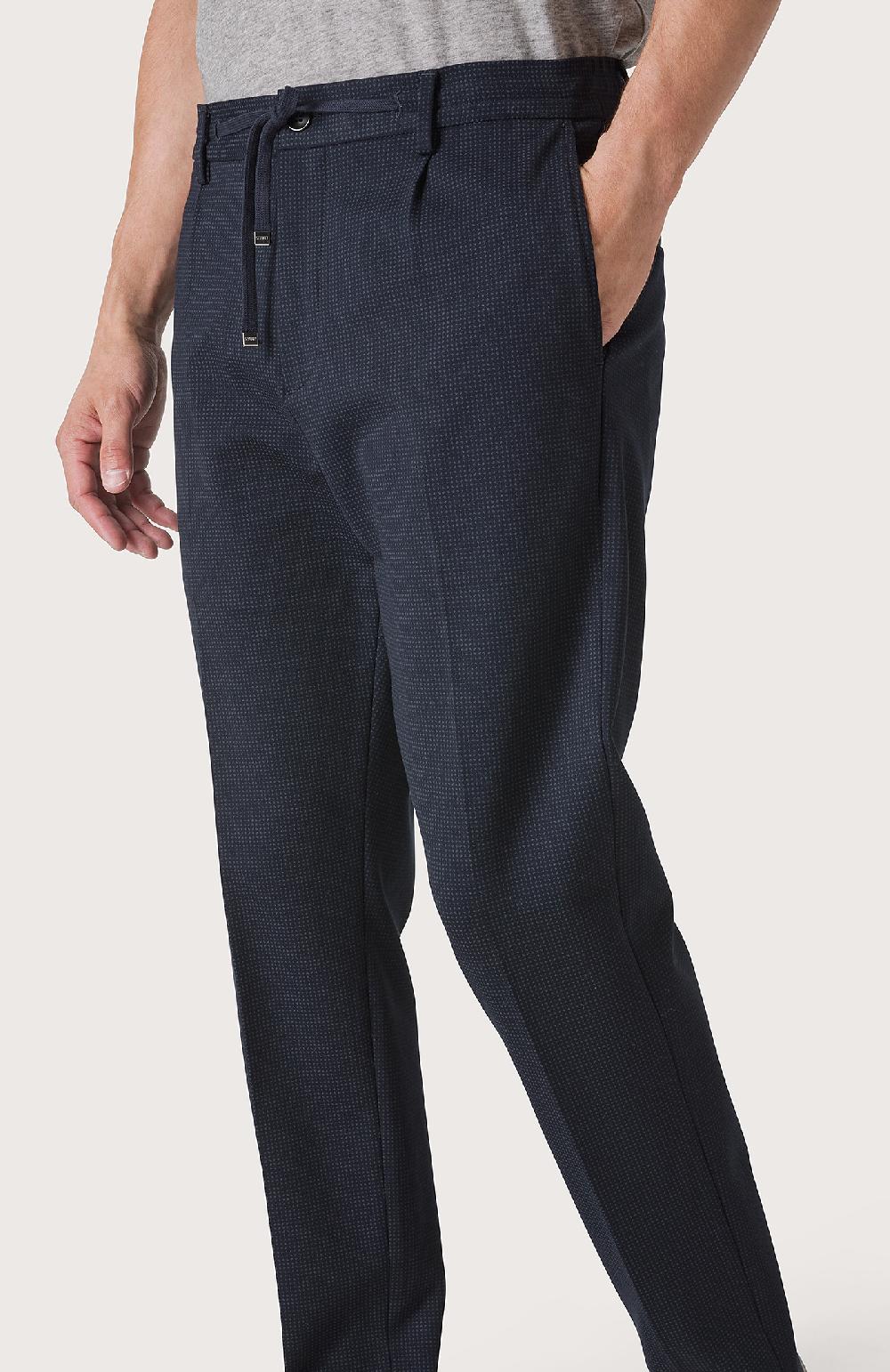 Seventy Pantalone Con Elastico E Microdisegno - Col. Blu