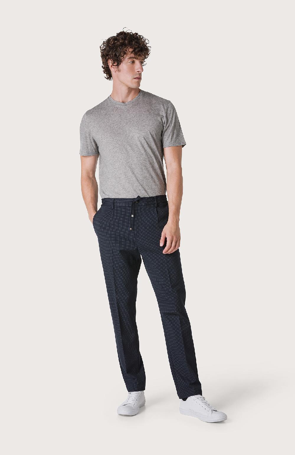 Seventy Pantalone Con Elastico E Microdisegno - Col. Blu