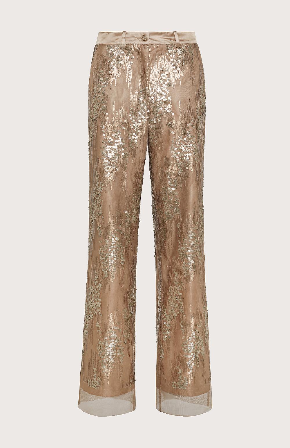 Seventy Pantalone Con Ricamo Di Paillettes - Col. Neutro