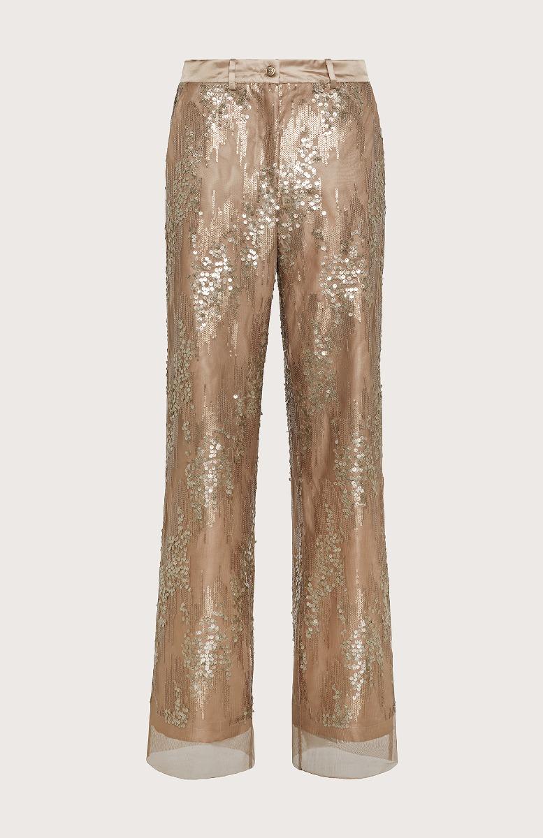 Seventy Pantalone con ricamo di paillettes - Col. Neutro