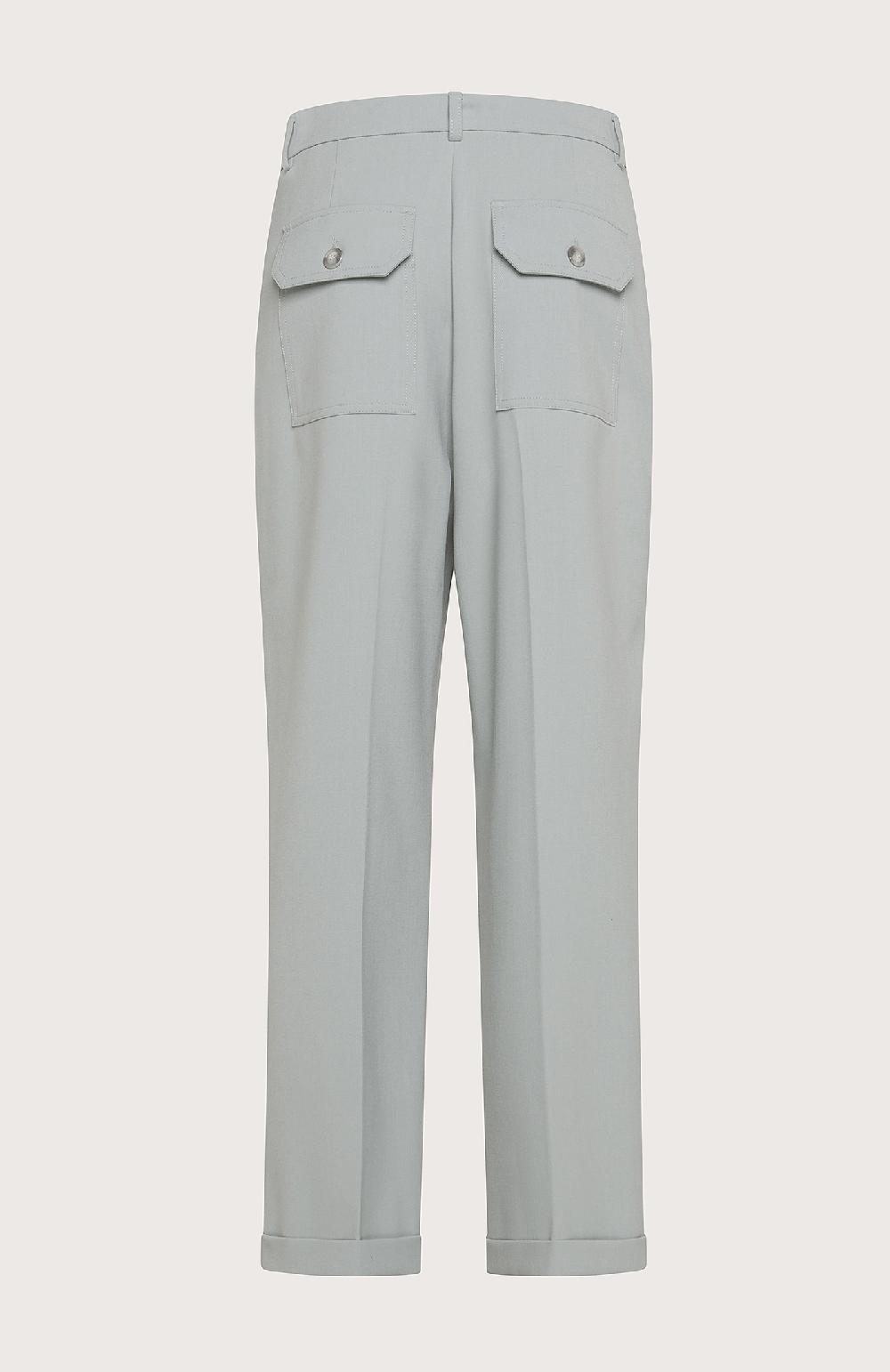 Seventy Pantalone Dritto Lungo La Caviglia Con Risvoltino Al Fondo - Col. Verde