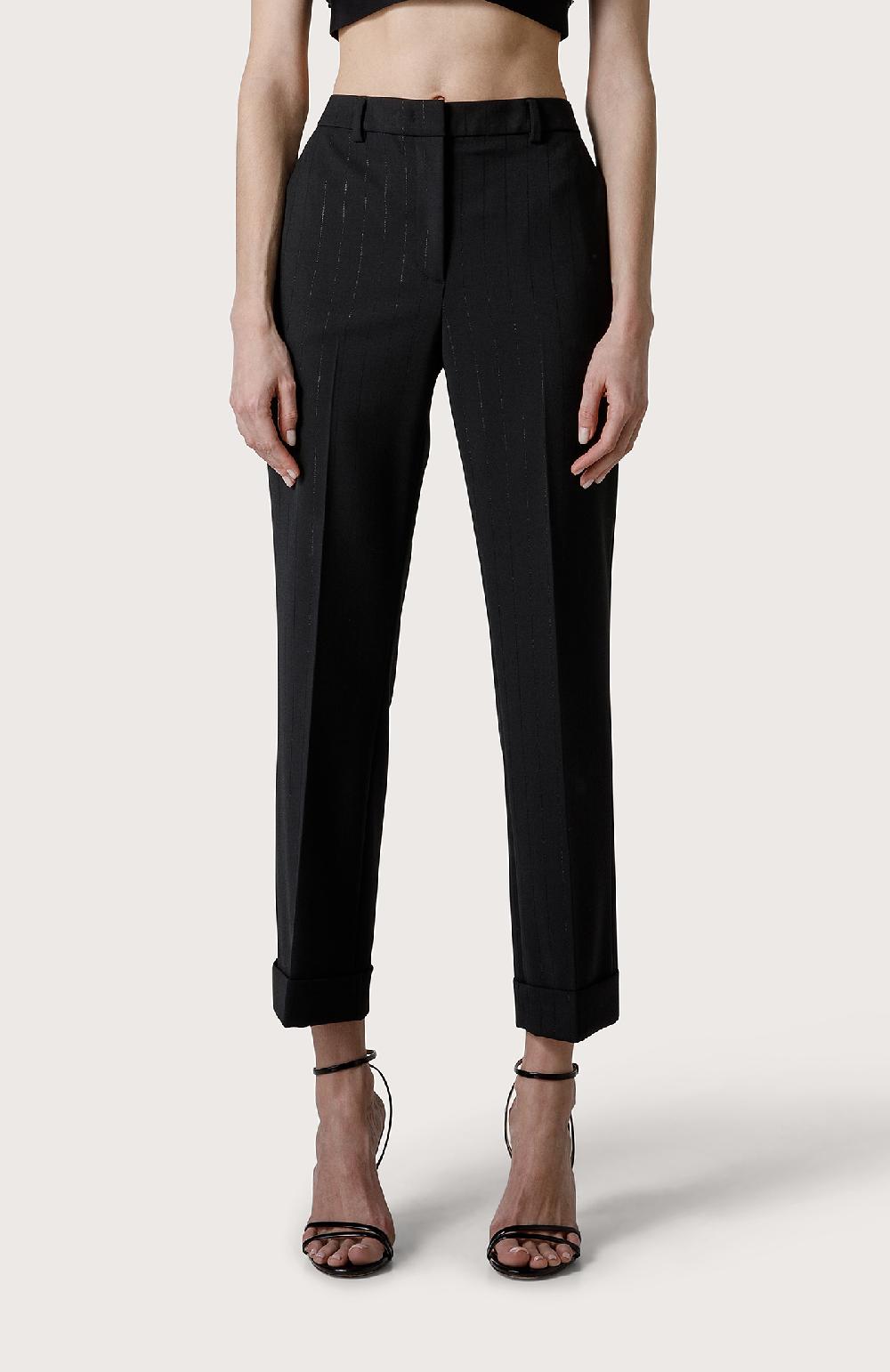 Seventy Pantalone Gessato Con Filo Di Lurex - Col. Nero