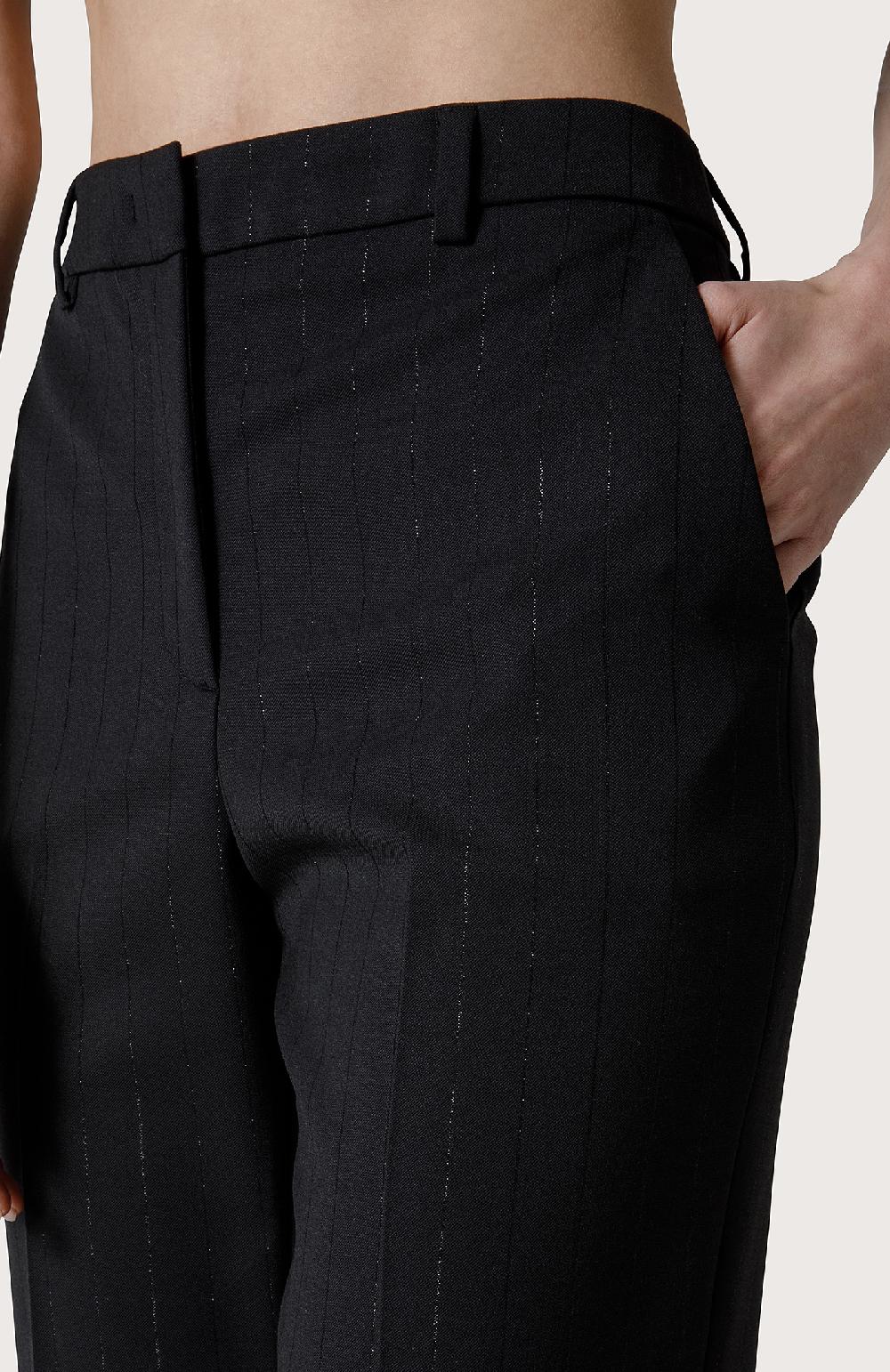 Seventy Pantalone Gessato Con Filo Di Lurex - Col. Nero