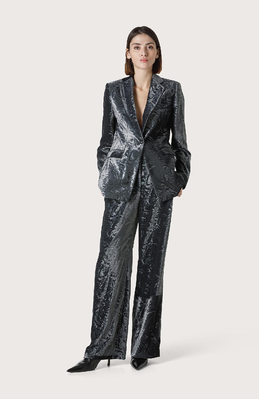 Seventy Pantalone In Velluto Liscio Crush - Col. Grigio