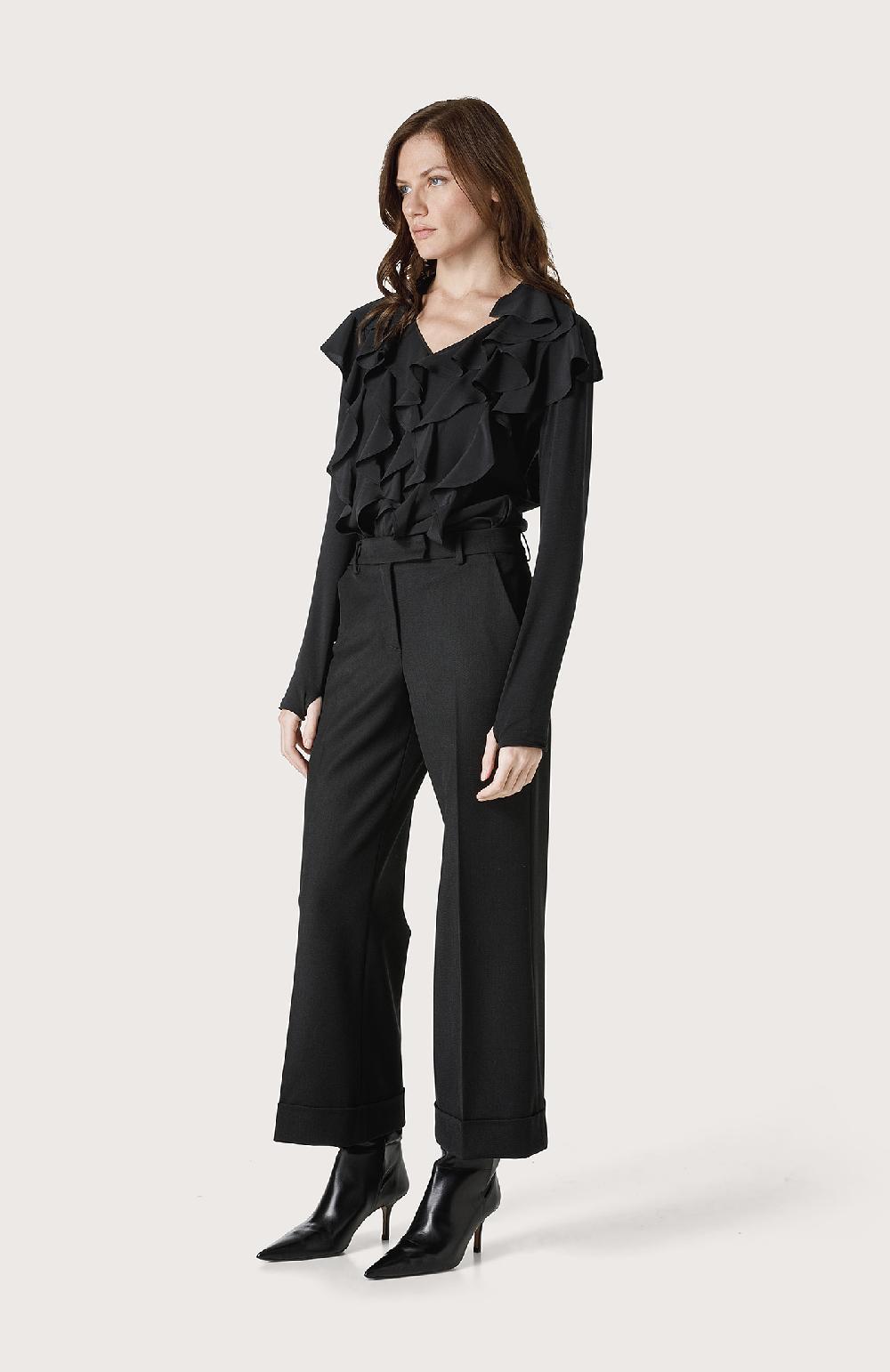 Seventy Pantalone Largo Con Balza Al Fondo - Col. Nero