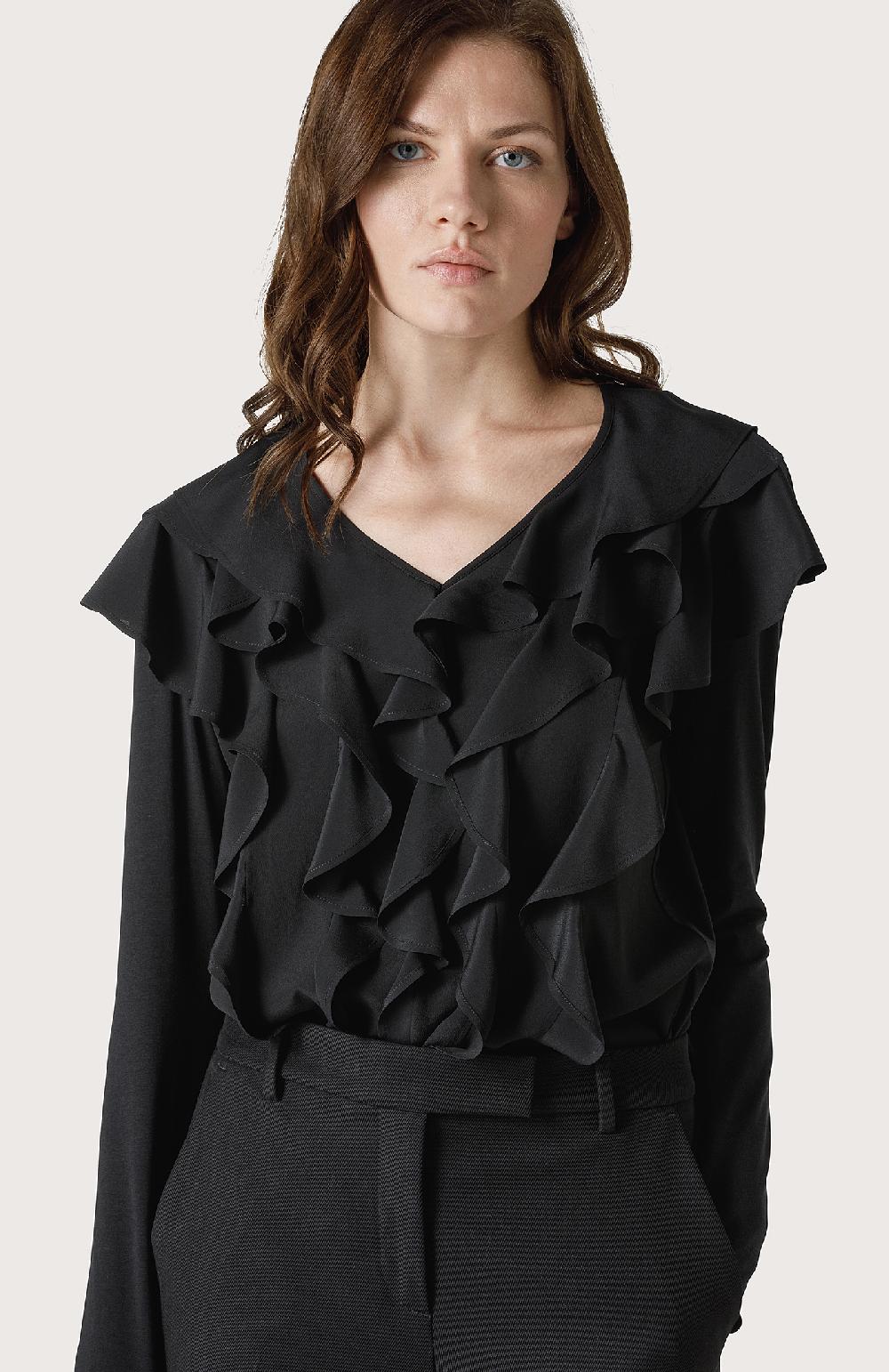 Seventy Pantalone Largo Con Balza Al Fondo - Col. Nero