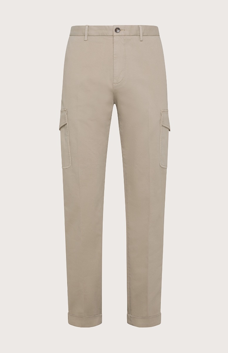 Seventy Pantalone lungo con tasche in gabardina - Col. Grigio
