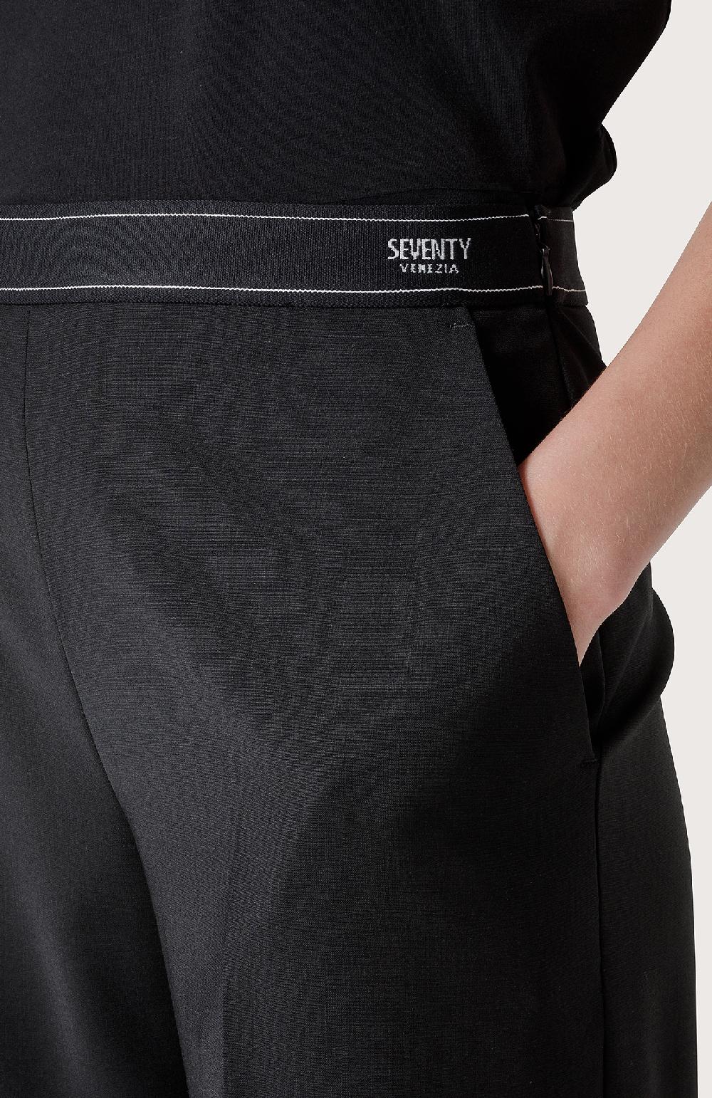 Seventy Pantalone Lungo Con Vita In Gros-grain - Col. Nero