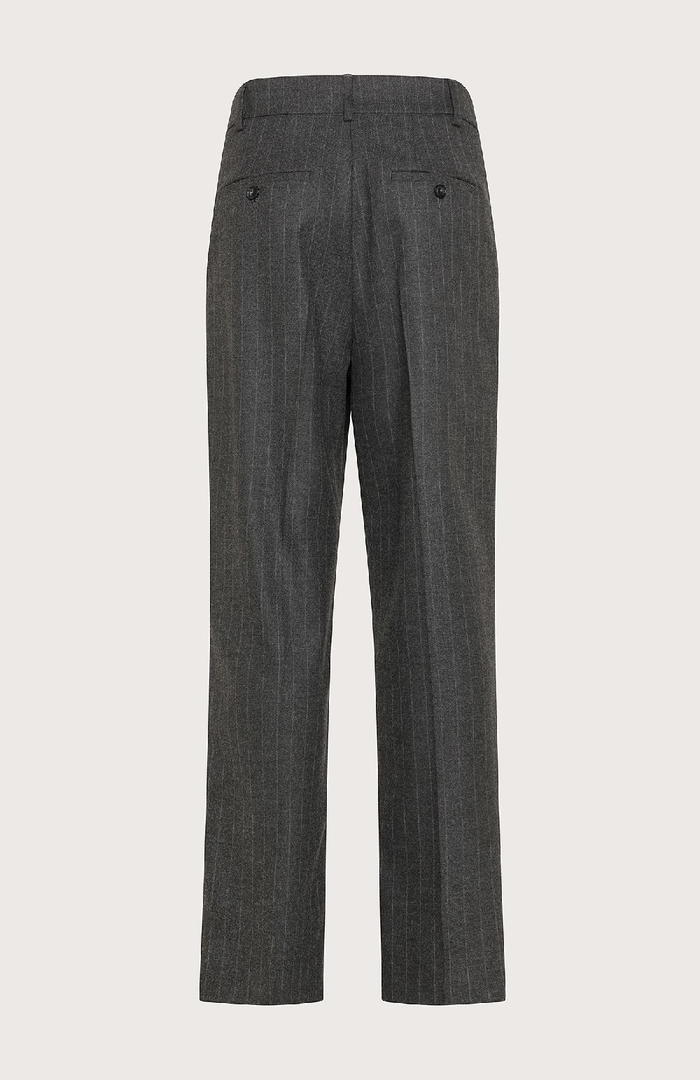 Seventy Pantalone Lungo Dritto Con Pinces In Flanella Gessata - Col. Grigio