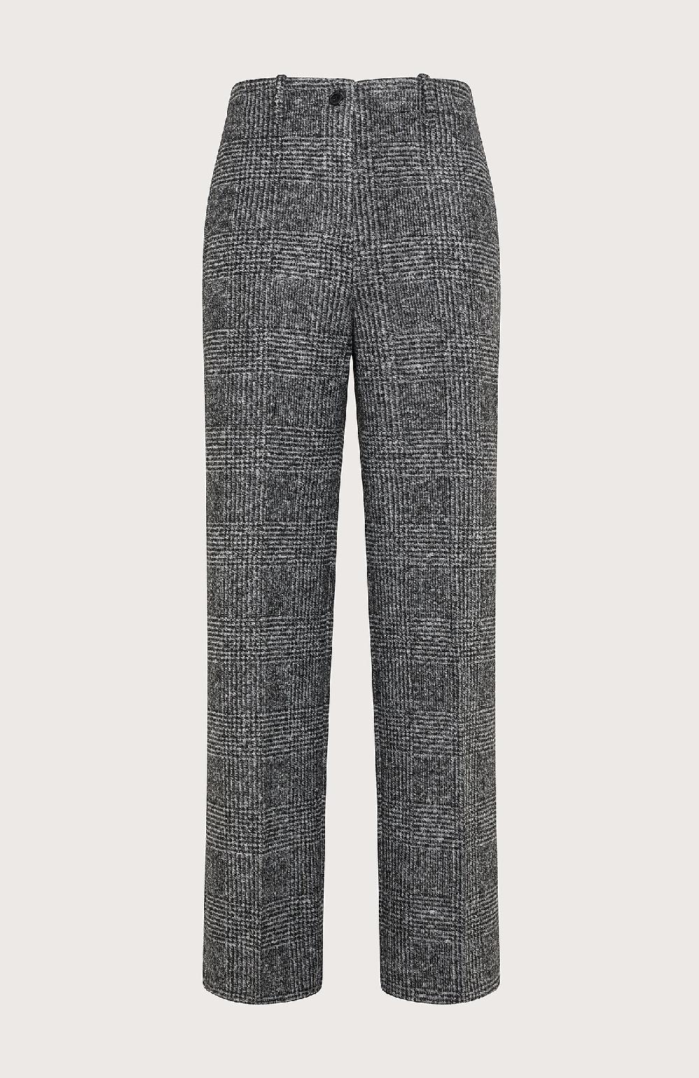 Seventy Pantalone lungo relax fit in galles misto lana - Col. Nero