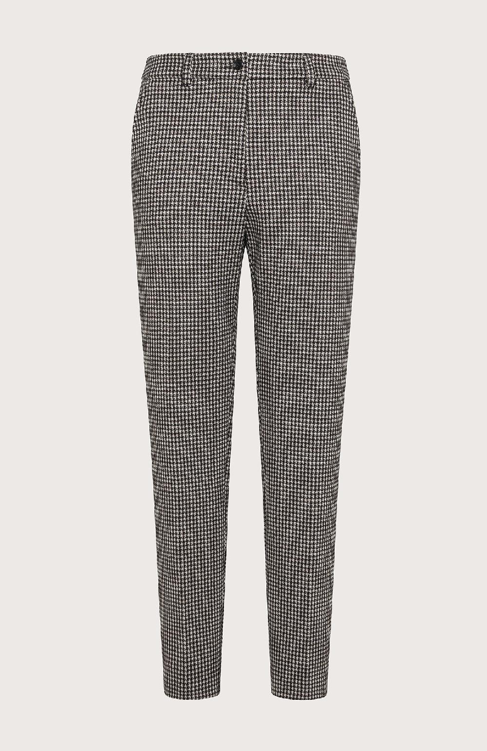 Seventy Pantalone slim fit alla caviglia in jacquard stretch - Col. Nero