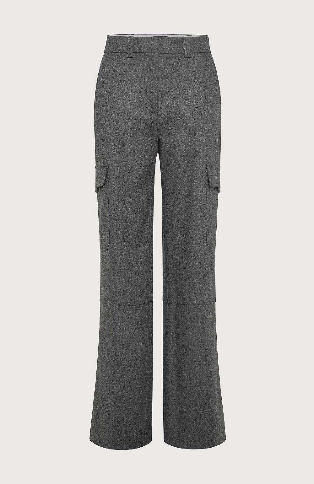 Seventy Pantalone stile cargo lungo in flanella cardata stretch - Col. Grigio