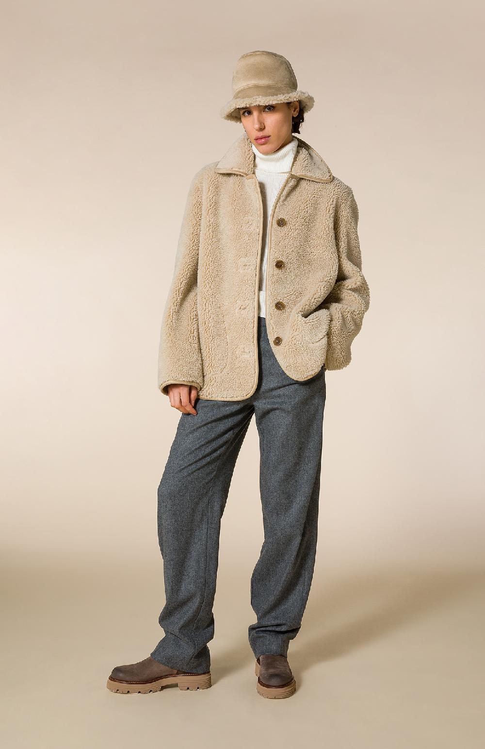 Seventy Pantaloni Lunghi A Vita Alta In Flanella - Col. Grigio