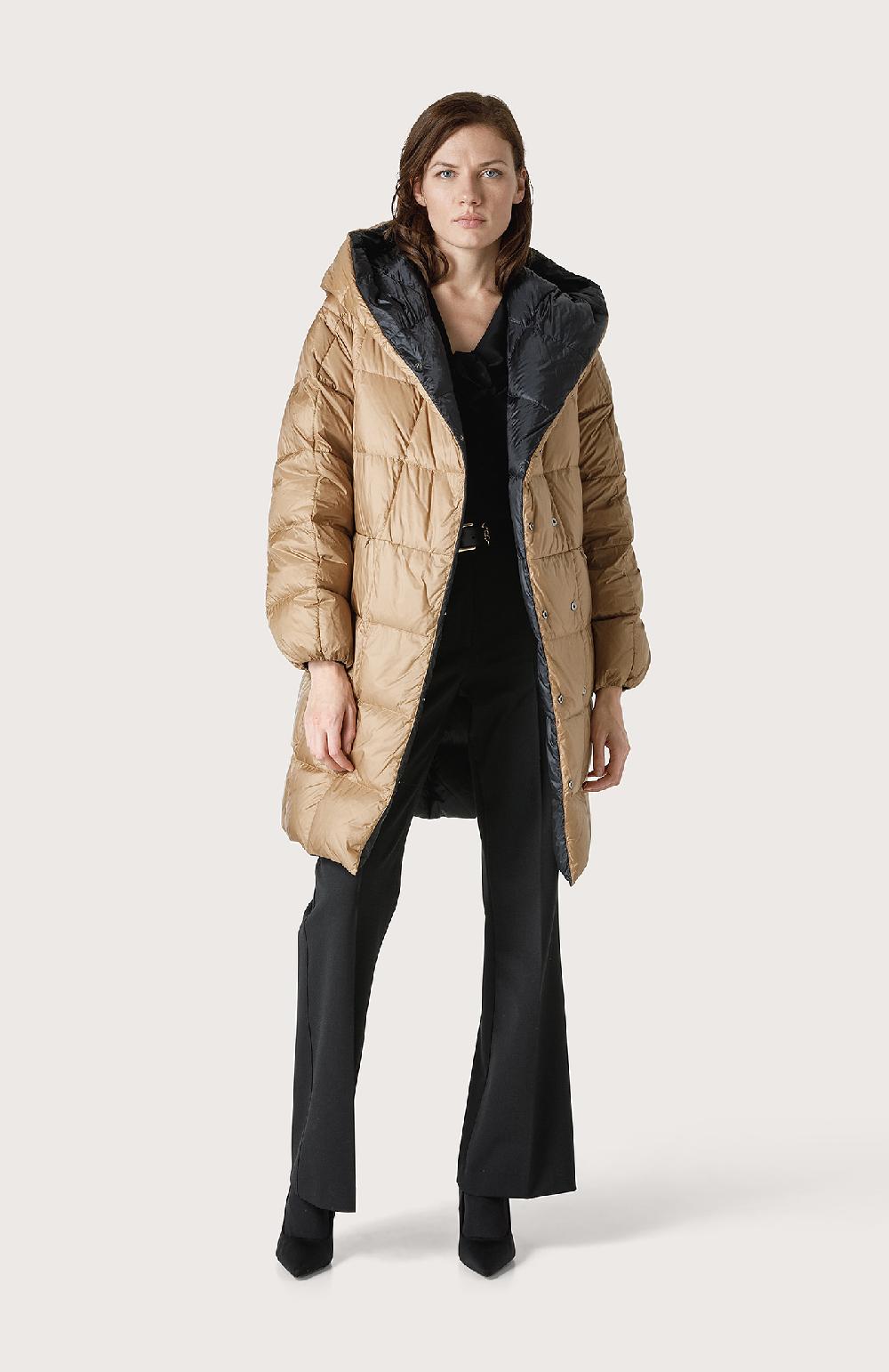 Seventy Piumino Lungo Reversibile Con Cappuccio - Col. Nero