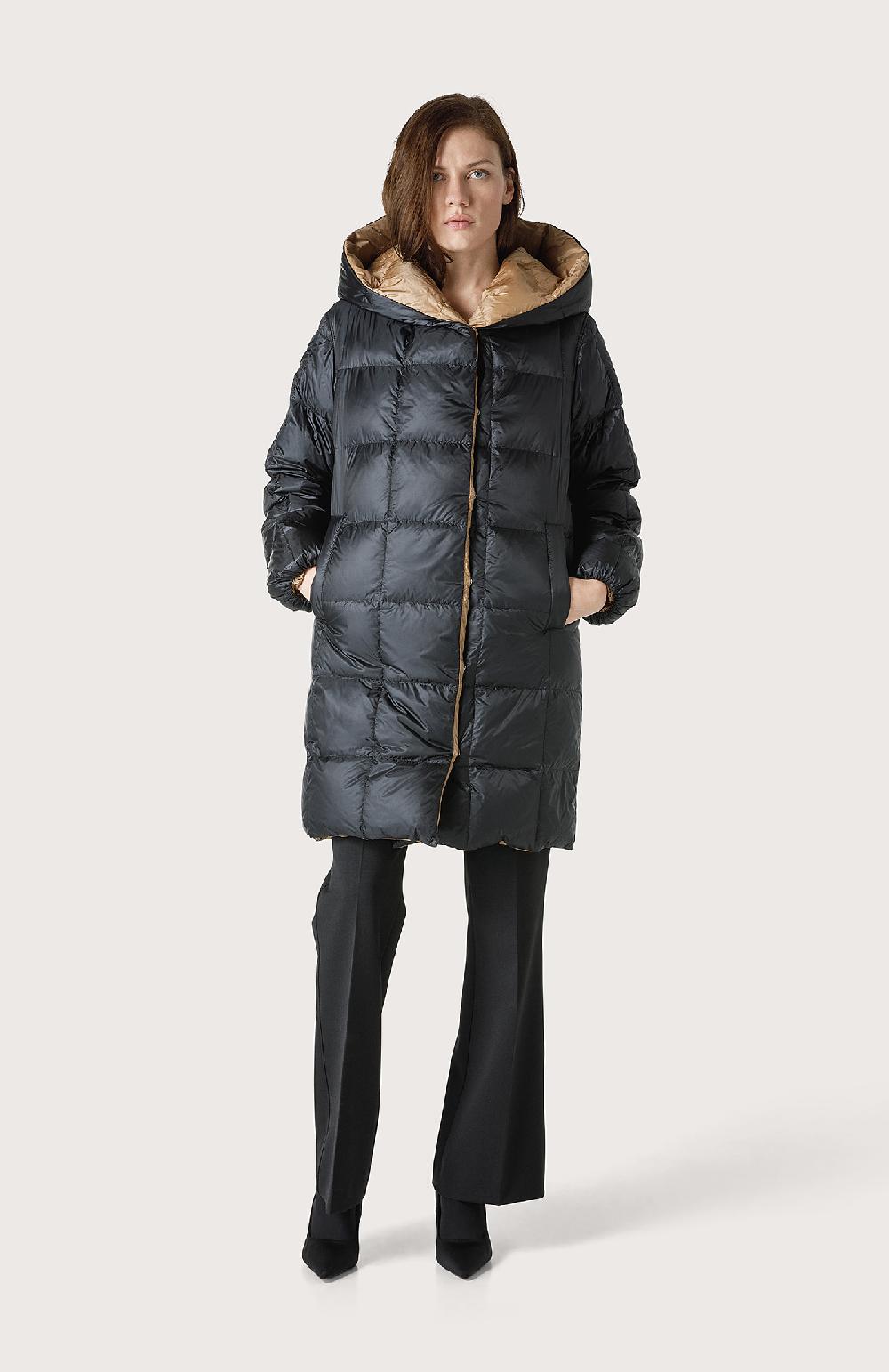 Seventy Piumino Lungo Reversibile Con Cappuccio - Col. Nero