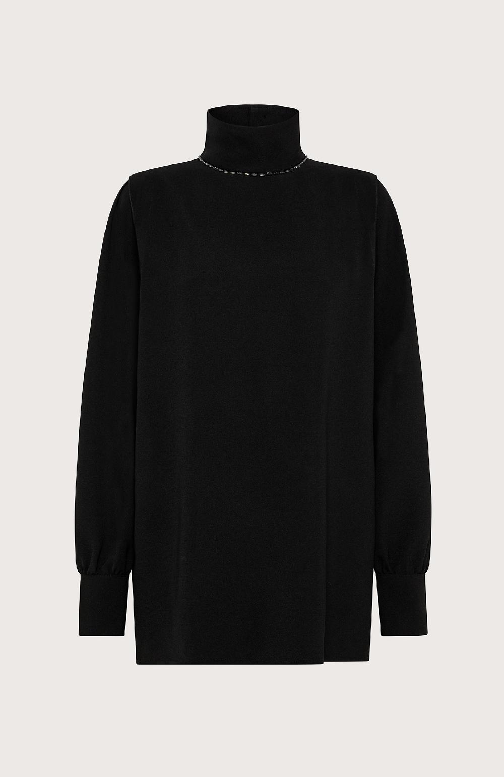 Seventy Abito in cady con cristalli - Col. Nero