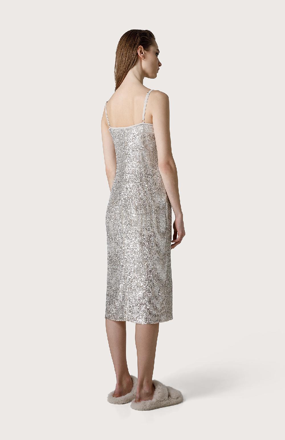 Seventy Abito In Tulle Con Paillette - Col. Neutro