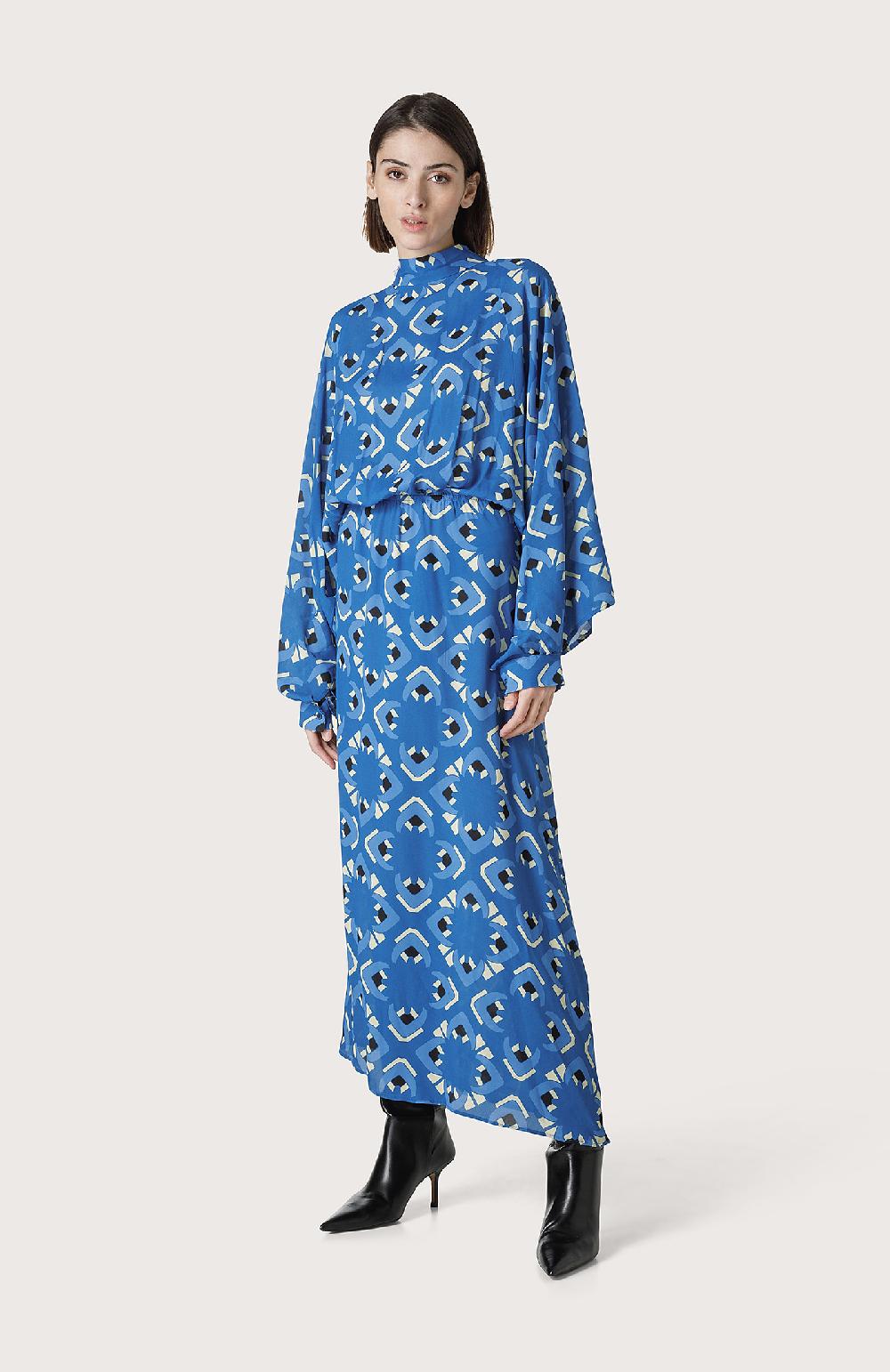 Seventy Abito Lungo Con Elastico In Vita - Col. Blu