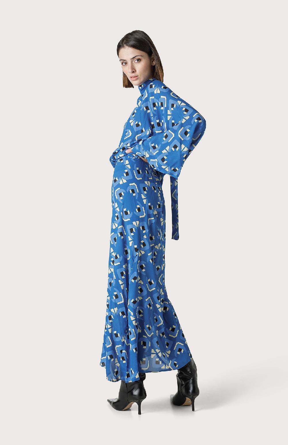 Seventy Abito Lungo Con Elastico In Vita - Col. Blu