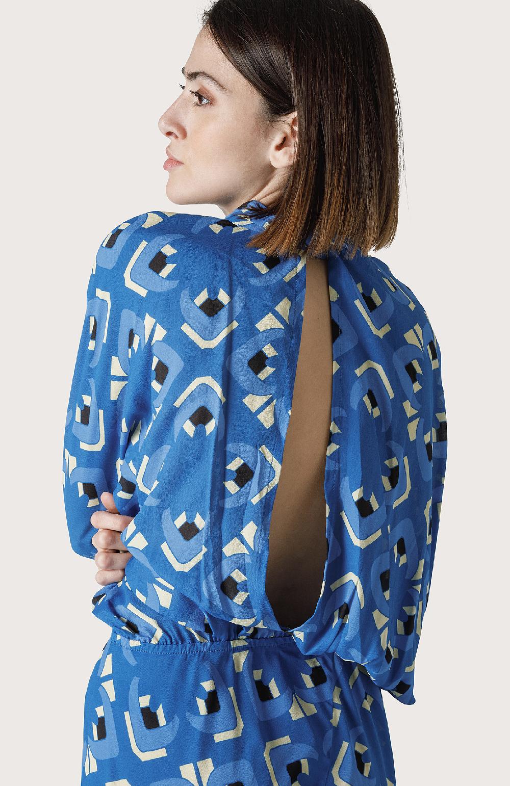 Seventy Abito Lungo Con Elastico In Vita - Col. Blu