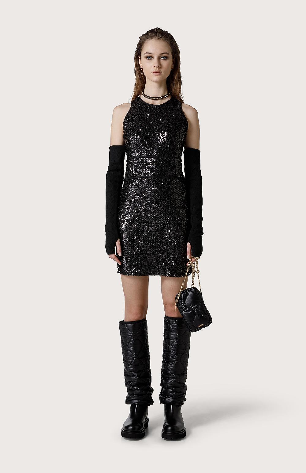 Seventy Abito Smanicato Con Paillette - Col. Nero