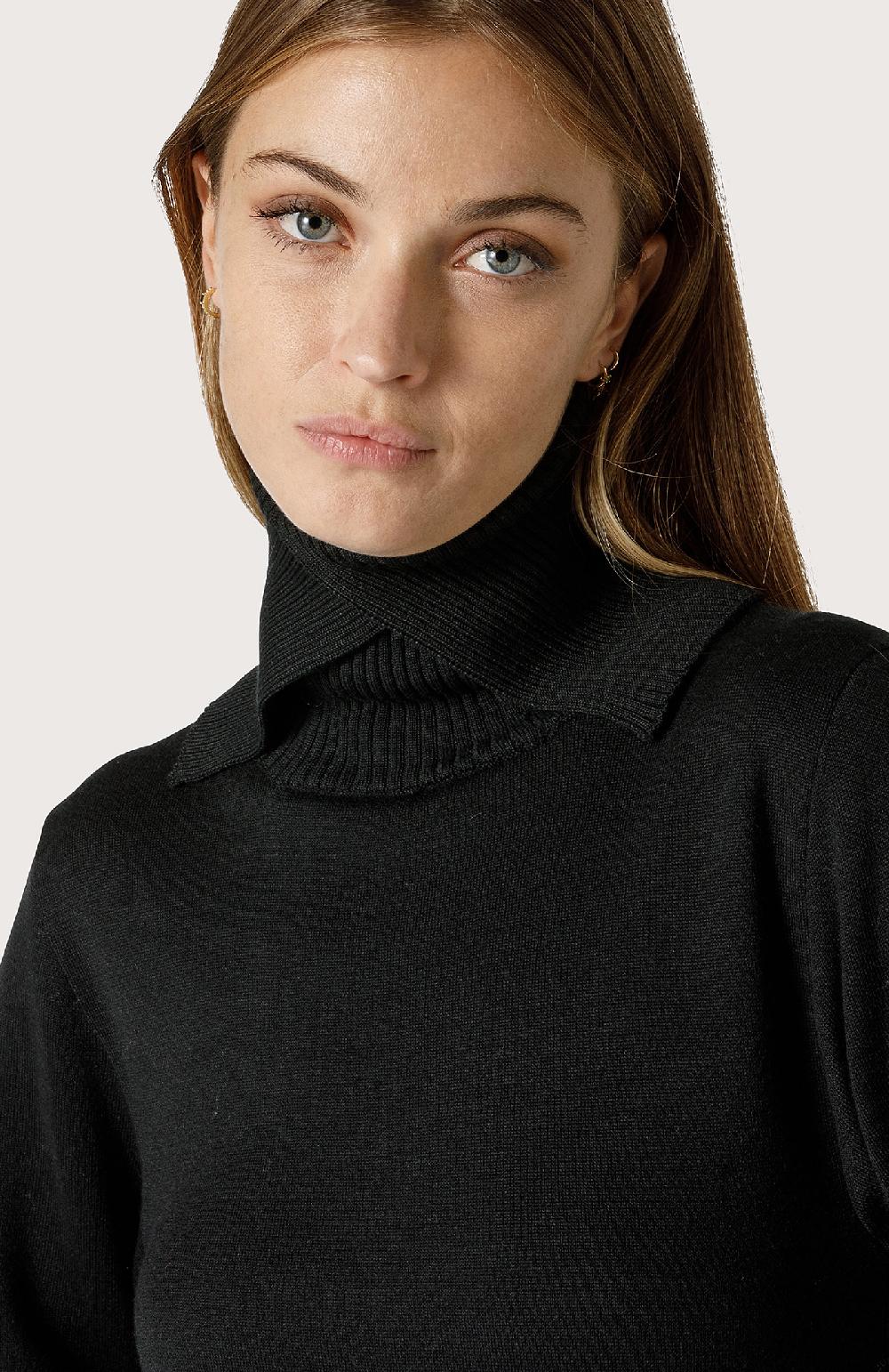 Seventy Abito Tricot Con Collo Incrociato - Col. Nero