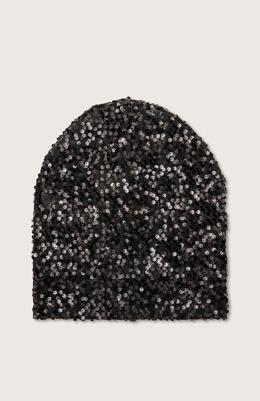 Seventy Beanie in paillettes - Col. Nero