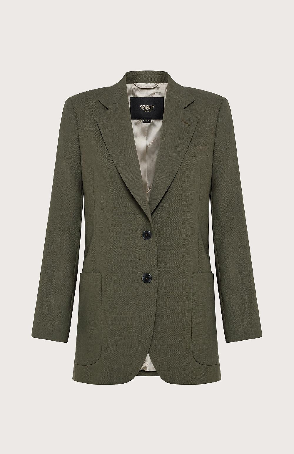 Seventy Blazer in fresco di lana - Col. Verde