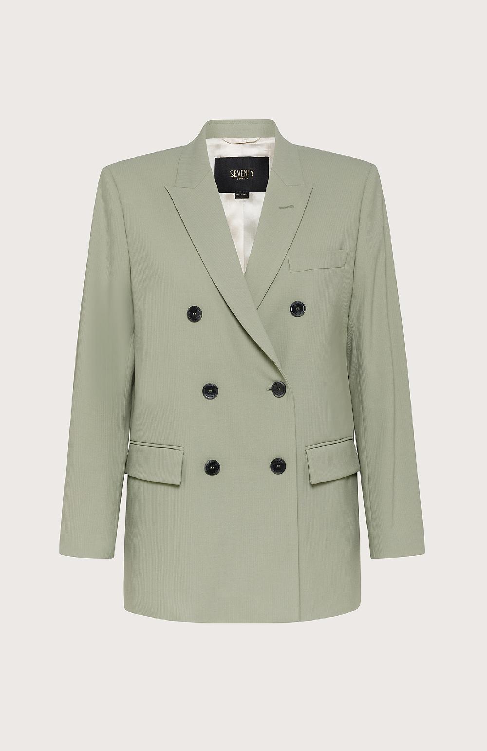Seventy Blazer in lana stretch - Col. Verde