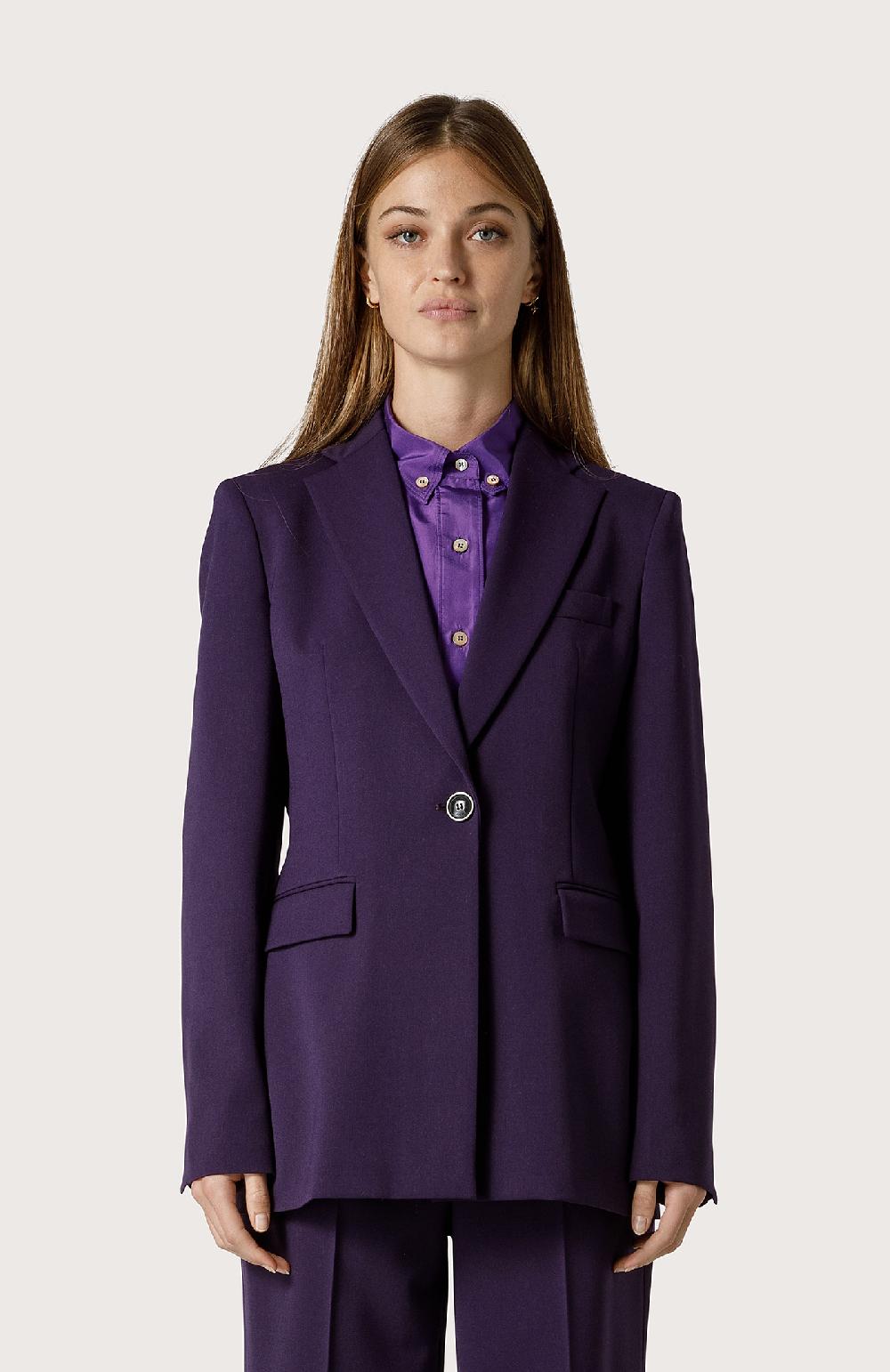 Seventy Blazer Monopetto In Lana Stretch - Col. Viola