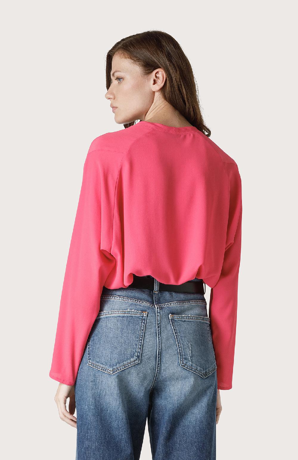 Seventy Blusa Cropped A Girocollo - Col. Rosa