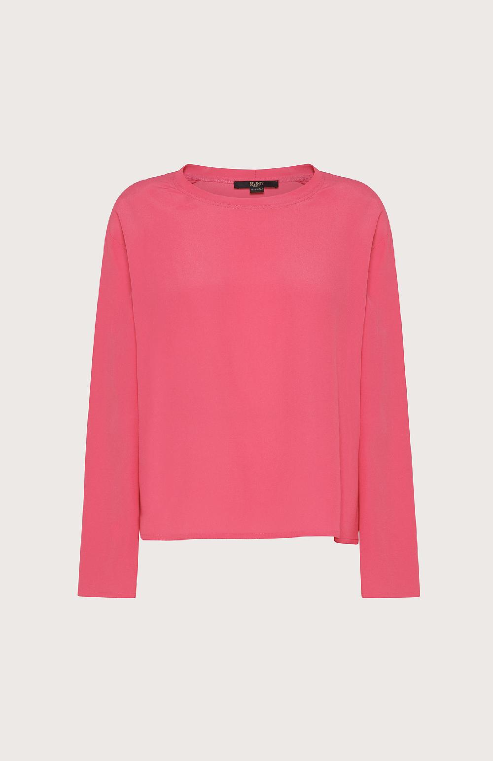 Seventy Blusa cropped a girocollo - Col. Rosa
