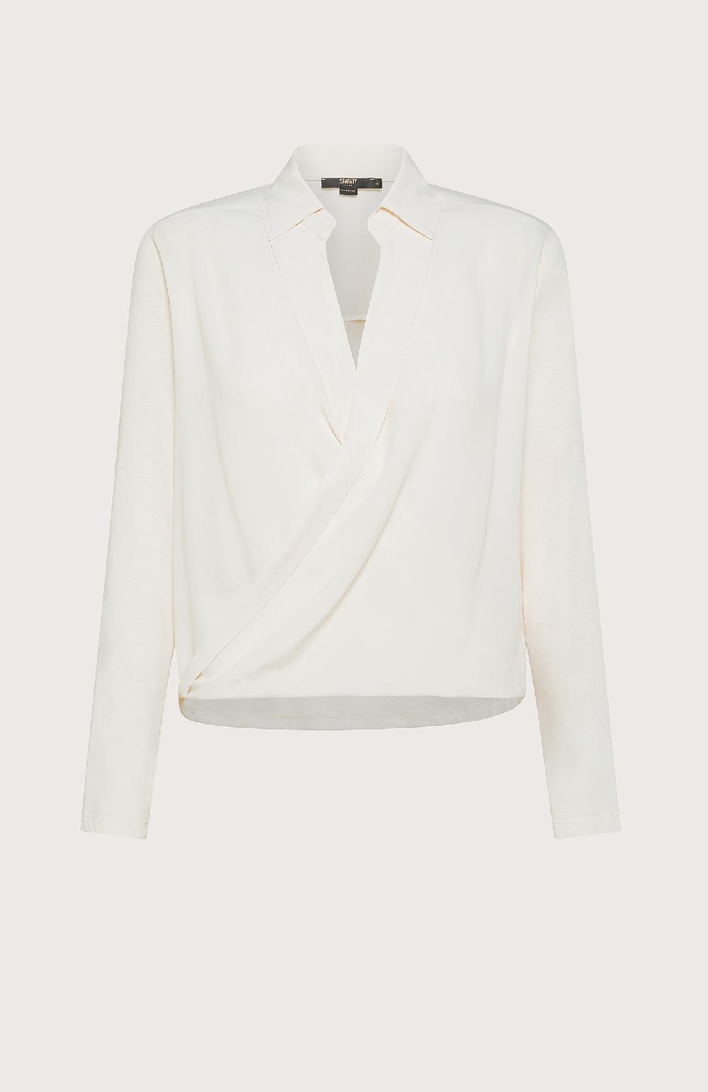 Seventy Blusa incrociata bimateriale - Col. Neutro