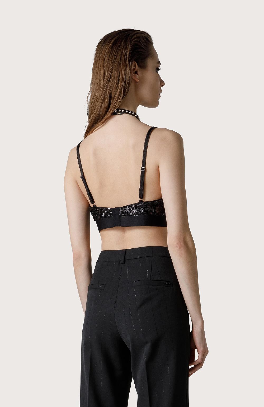 Seventy Bralette Con Paillette - Col. Nero