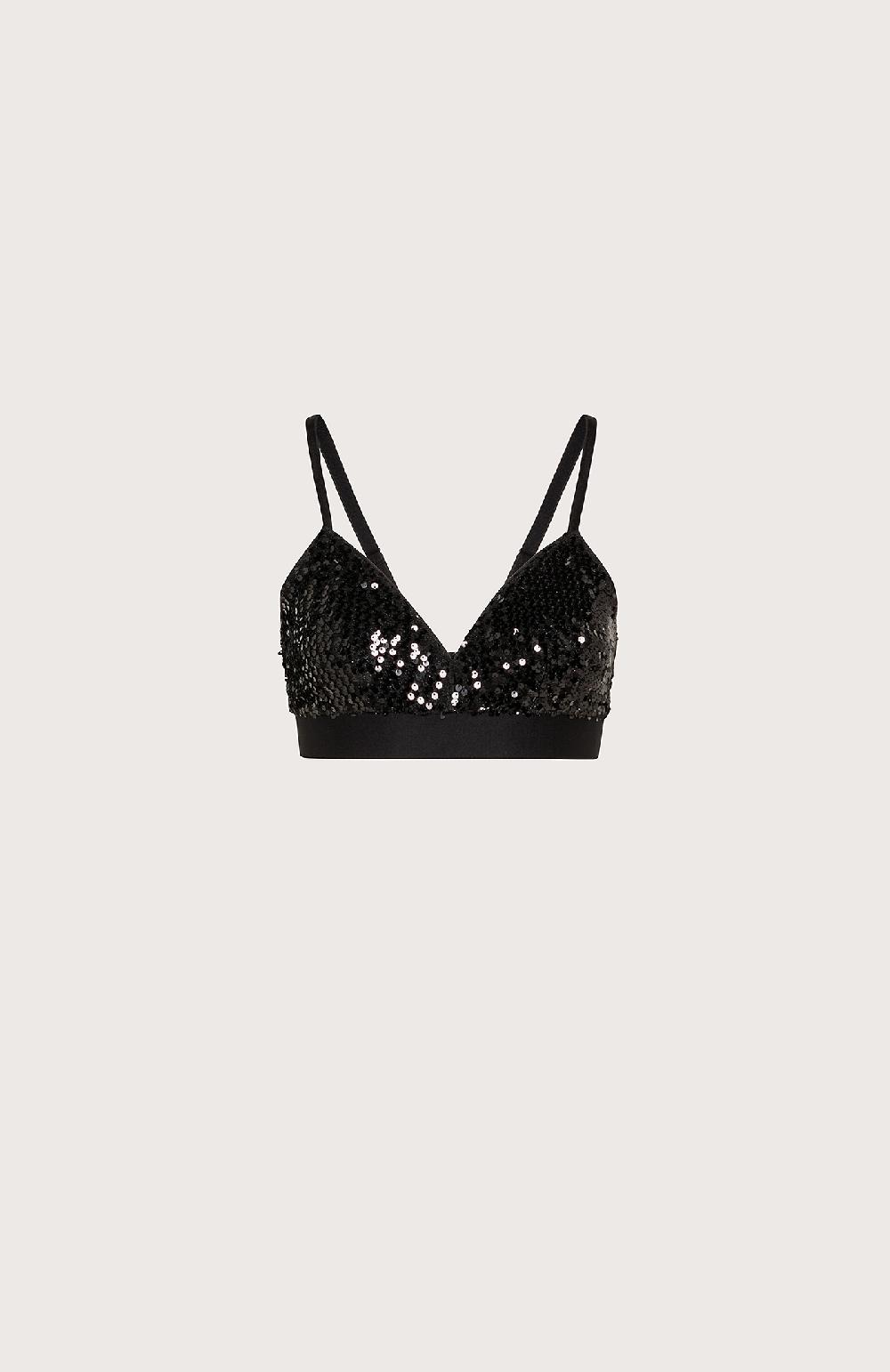 Seventy Bralette con paillette - Col. Nero