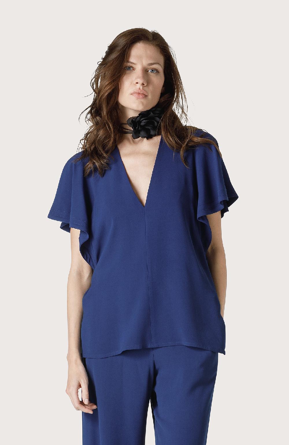 Seventy Camicetta A V Con Manica Corta - Col. Blu