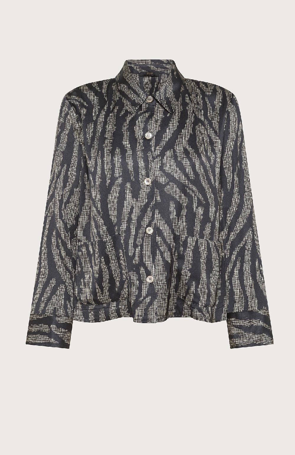 Seventy Camicia boxy in viscosa stampata - Col. Nero