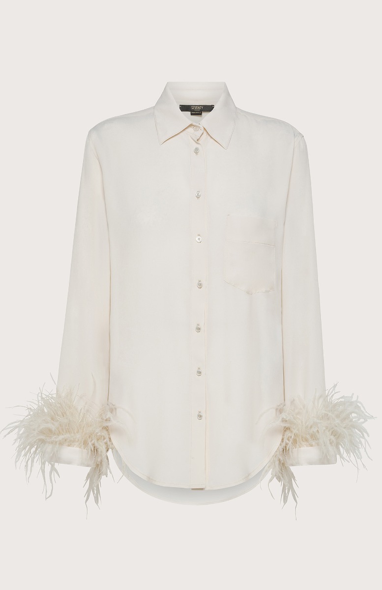 Seventy Camicia con piume - Col. Bianco